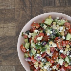 Mediterranean  Chickpea, Cucumber and Tomato Salad