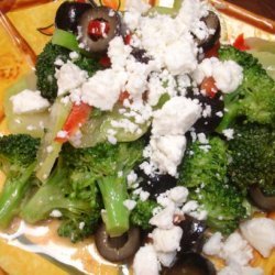 Broccoli Salad With Black Olives and Feta Cheese