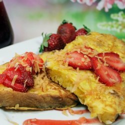 Coconut French Toast With Coconut Strawberry Syrup