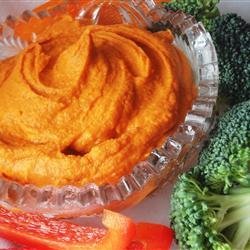 Spiced Sweet Roasted Red Pepper Hummus recipe