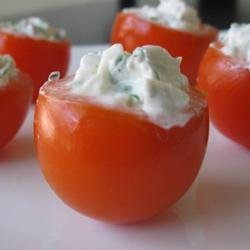 Cherry Tomatoes Filled with Goat Cheese recipe
