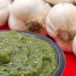 Roasted Tomatillo and Garlic Salsa recipe