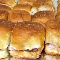 Baked Ham and Cheese Party Sandwiches recipe