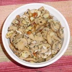 Baked Brie with Mushrooms and Almonds recipe