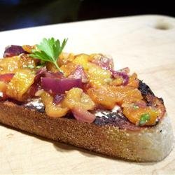 Bruschetta with Roasted Sweet Red Peppers recipe