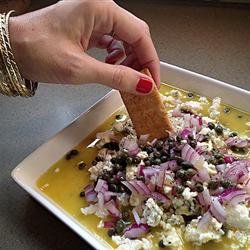 Blue Cheese with Capers and Red Onion recipe