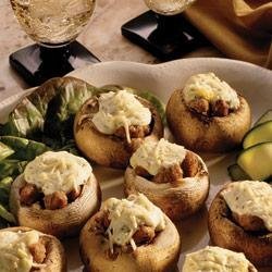 Garlic and Sausage Stuffed Mushrooms recipe