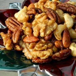 Sweet, Salty, Spicy Party Nuts recipe