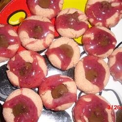 Raspberry Almond Kiss Cookies recipe