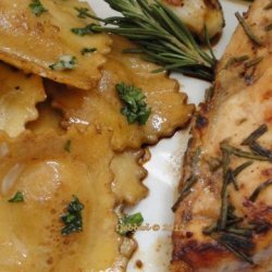 Rosemary Chicken Breasts & Brown Butter Balsamic Ravioli recipe