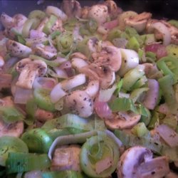 Sauteed Leeks, Mushrooms & Onions recipe