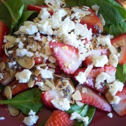 Delicious Easy Spinach and Strawberry Salad With Feta recipe