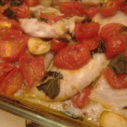 Oven Roasted Cherry Tomatoes With Basil and Whitefish recipe
