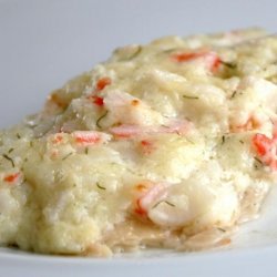 Creamy Crab Topped Tilapia recipe