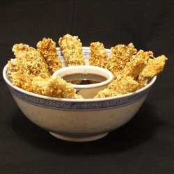 Sesame Pecan Chicken Tenders with Apricot Dipping Sauce recipe