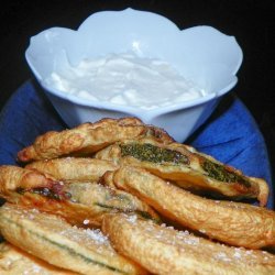 Fried Zucchini With Garlic Yogurt recipe
