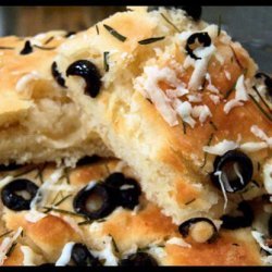 Focaccia Bread Herbed With Black Olive & Fresh Rosemary recipe