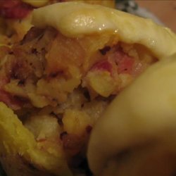 Ham &  Cheese Baked Potatoes recipe