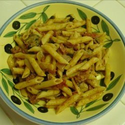 Penne Pasta With Tomatoes, Herbs and Blue Cheese recipe
