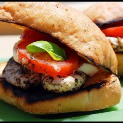 Grilled Chicken Sandwiches With Mozzarella, Tomato and Basil recipe