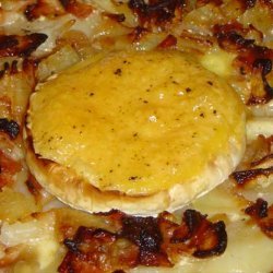 Molten French Camembert Potato Gratin With Bacon and Onions recipe