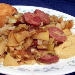 Smoked Chicken Sausage With Apples & Cabbage recipe