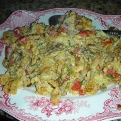 Scrambled Eggs With Scallions and Mushrooms recipe