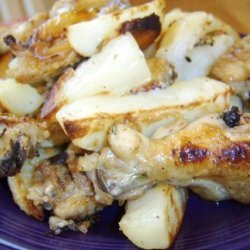 Roasted Chicken Nibbles and Potatoes With Lemon Flavours recipe