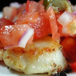 Pan Seared Scallops With Fresh Tomato Caper Salsa recipe