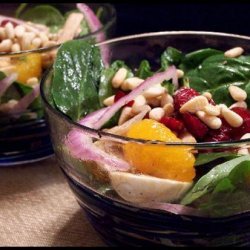 Spinach, Mushroom and Red Onion Salad recipe