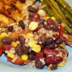 Mexican Bean and Corn Rice Salad recipe