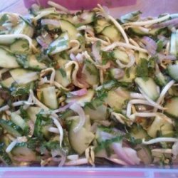 Cucumber, Bean Sprout and Red Onion Salad recipe