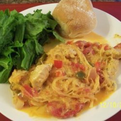Baked Spaghetti Squash With Chicken and Veggies recipe