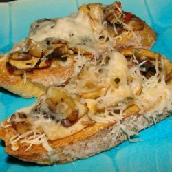2bleu's Mushroom and Swiss  on Crostini Toast Appetizers recipe