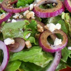 Greens With Feta and Red Onions recipe