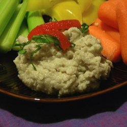 One-Step Artichoke Bean Dip With Roasted Red Peppers recipe