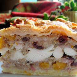 Little Jack Horner's Christmas Chicken, Fruit and Stuffing Pie! recipe