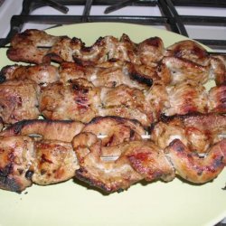 Garlic Pepper Pork Skewers recipe