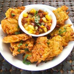 Indian Restaurant Style Onion Bhaji - Deep Fried Onion Fritters recipe