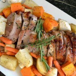 Pork Loin Roast with Roasted Root Vegetables recipe