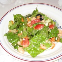 Big Fat Greek Salad With White Beans, Kalamata Olives and Feta recipe