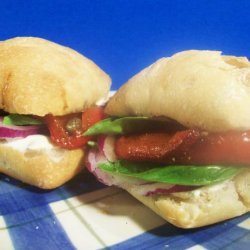 Barefoot Contessa's Roasted Pepper and Goat Cheese Sandwiches recipe