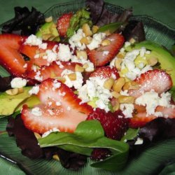 Avocado Strawberry Salad With Feta and Walnuts in a Tarragon Vin recipe