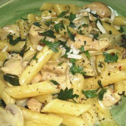Pasta With Chicken in a Light White Wine and Fresh Herb Sauce recipe