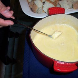 Halloween Cheddar Fondue (for the adults) recipe