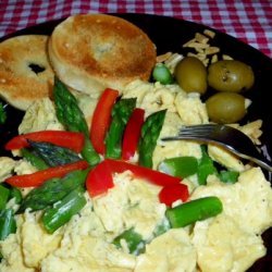 Spanish Scrambled Eggs With Pimenton and Asparagus recipe