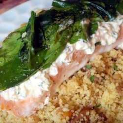 Salmon With Cream Cheese, Spinach & Garlic recipe