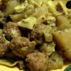 Greek-Style Slow cooker Sausage and Artichokes recipe