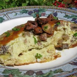Souffle Omelet With Brie Mushrooms and Onions recipe