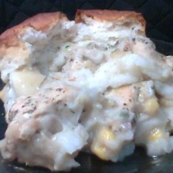 Chicken, Potato, and Biscuit Casserole Dish recipe